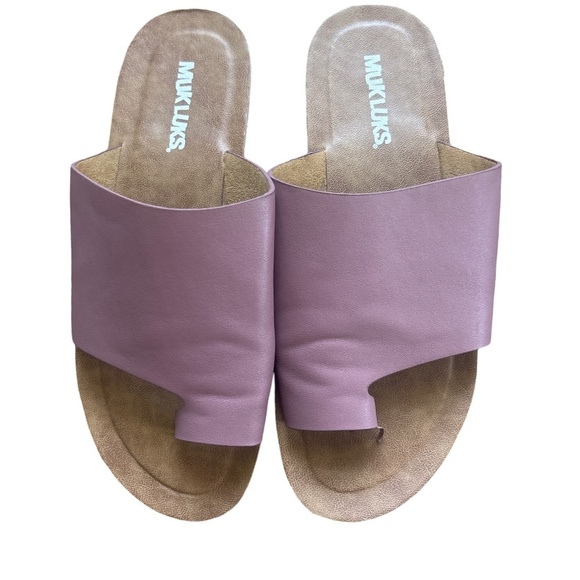 Muk Luks About Face slides sandals in mauve pink - 8 - Picture 2 of 4